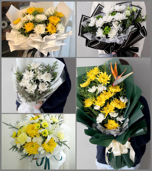 山东莱芜莱城区高庄街道响水村白事花束代送